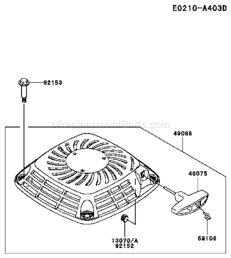 Page K Diagram and Parts List for FJ180V CS01 Kawasaki Engine