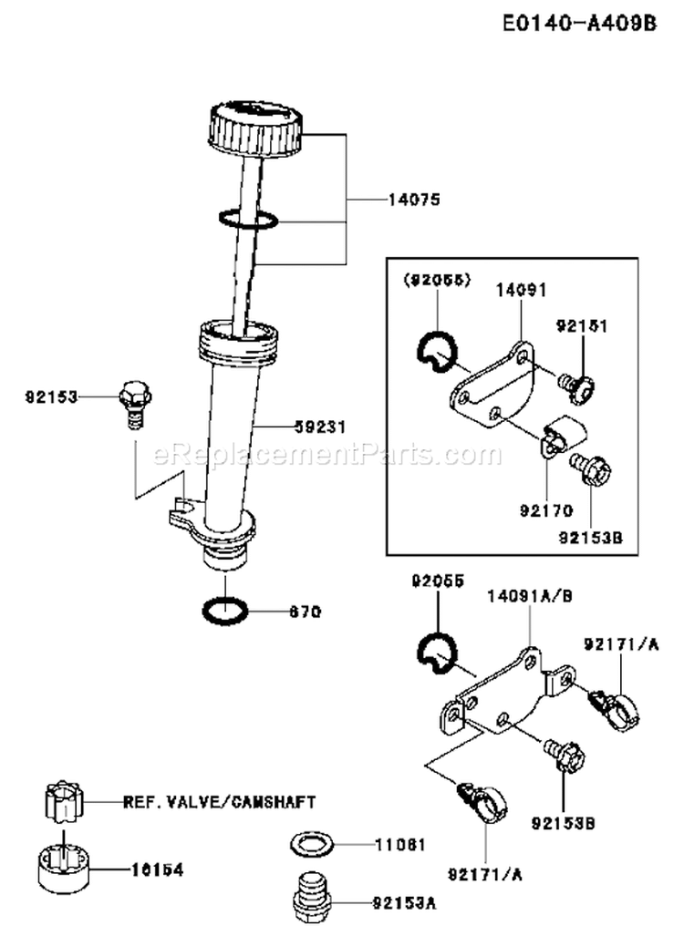 Page J Diagram and Parts List for FJ180V-AS67  Kawasaki Engine