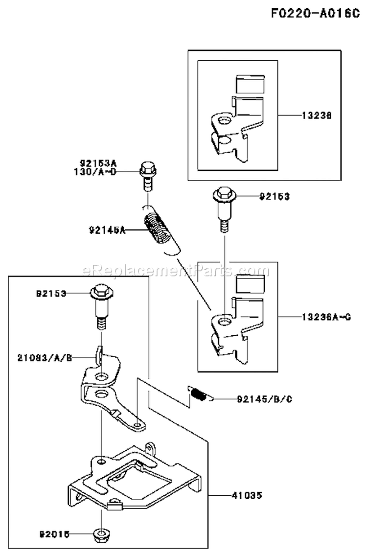 Page B Diagram and Parts List for FJ180V-AS50  Kawasaki Engine