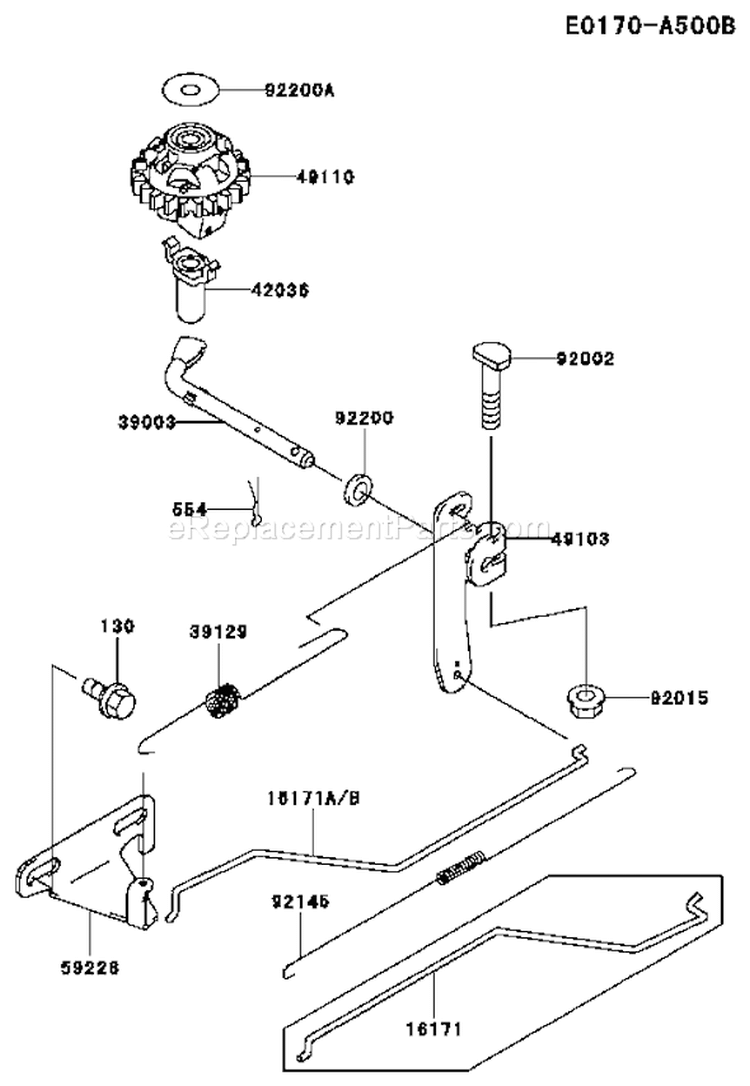 Page D Diagram and Parts List for FJ180V-AS50  Kawasaki Engine