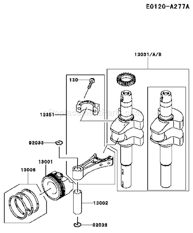 Page J Diagram and Parts List for FJ180V AS10 Kawasaki Engine
