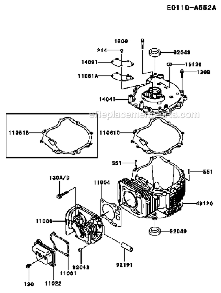 Page F Diagram and Parts List for FJ180V CS13 Kawasaki Engine