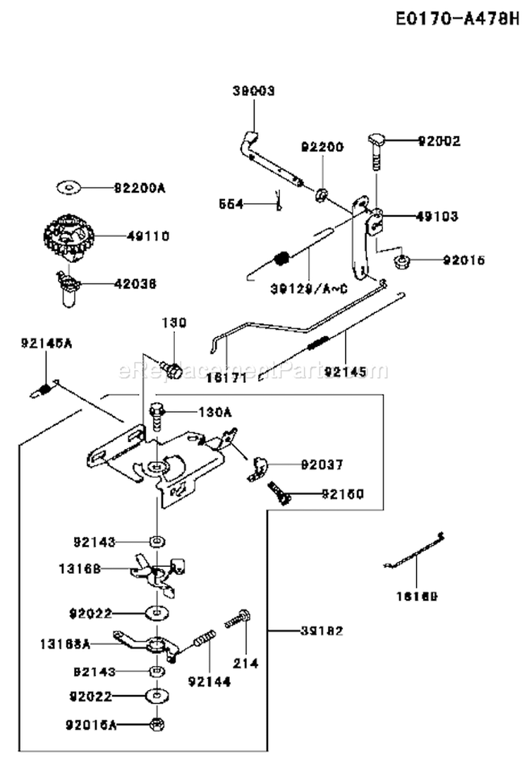 Page D Diagram and Parts List for FJ180V CS17 Kawasaki Engine