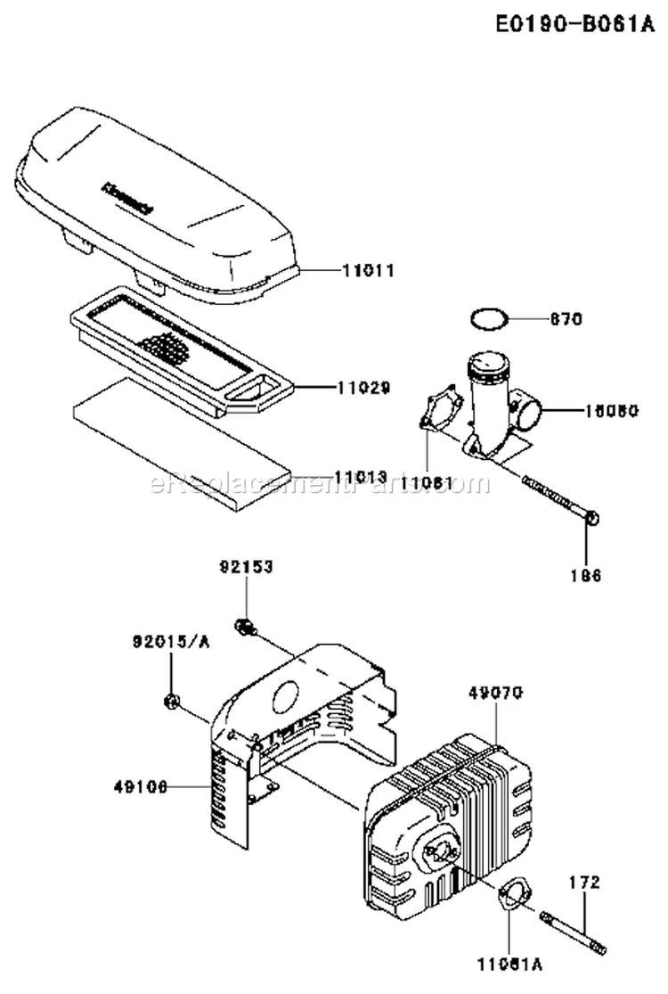Page A Diagram and Parts List for FJ180V CS18 Kawasaki Engine