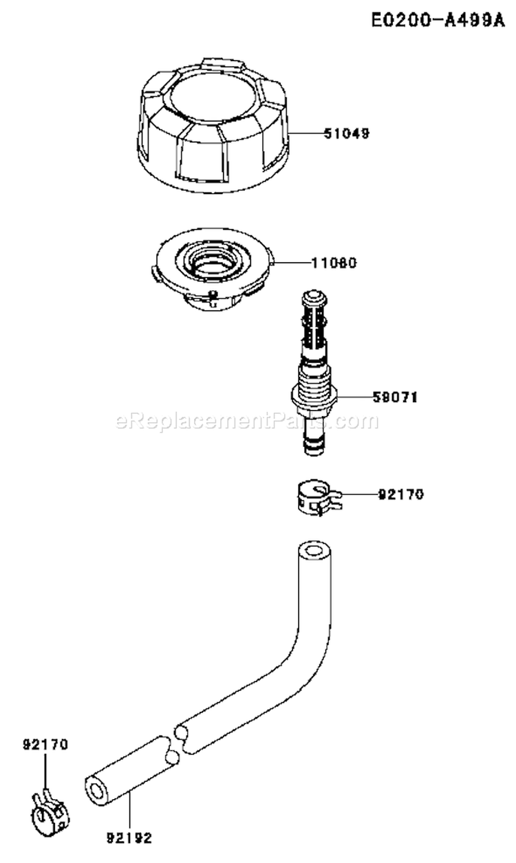 Page H Diagram and Parts List for FJ180V-AS66  Kawasaki Engine