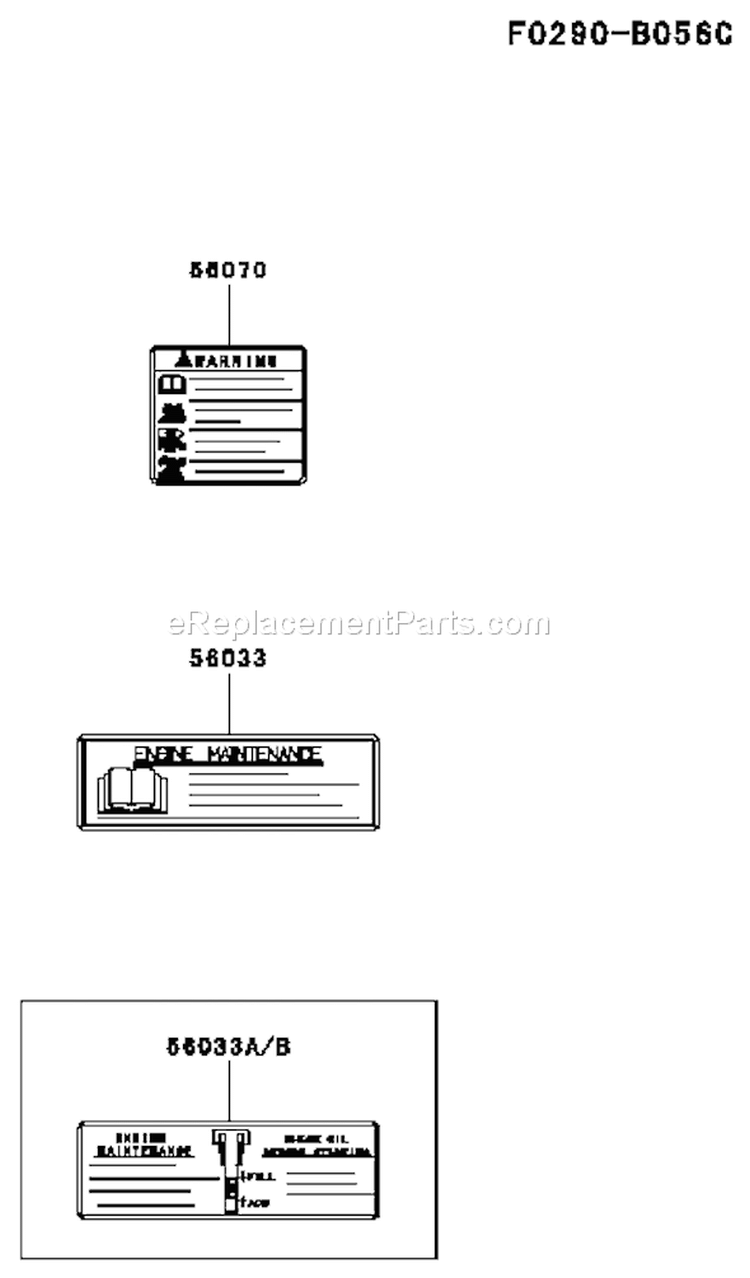 Page H Diagram and Parts List for FJ180V CS31 Kawasaki Engine
