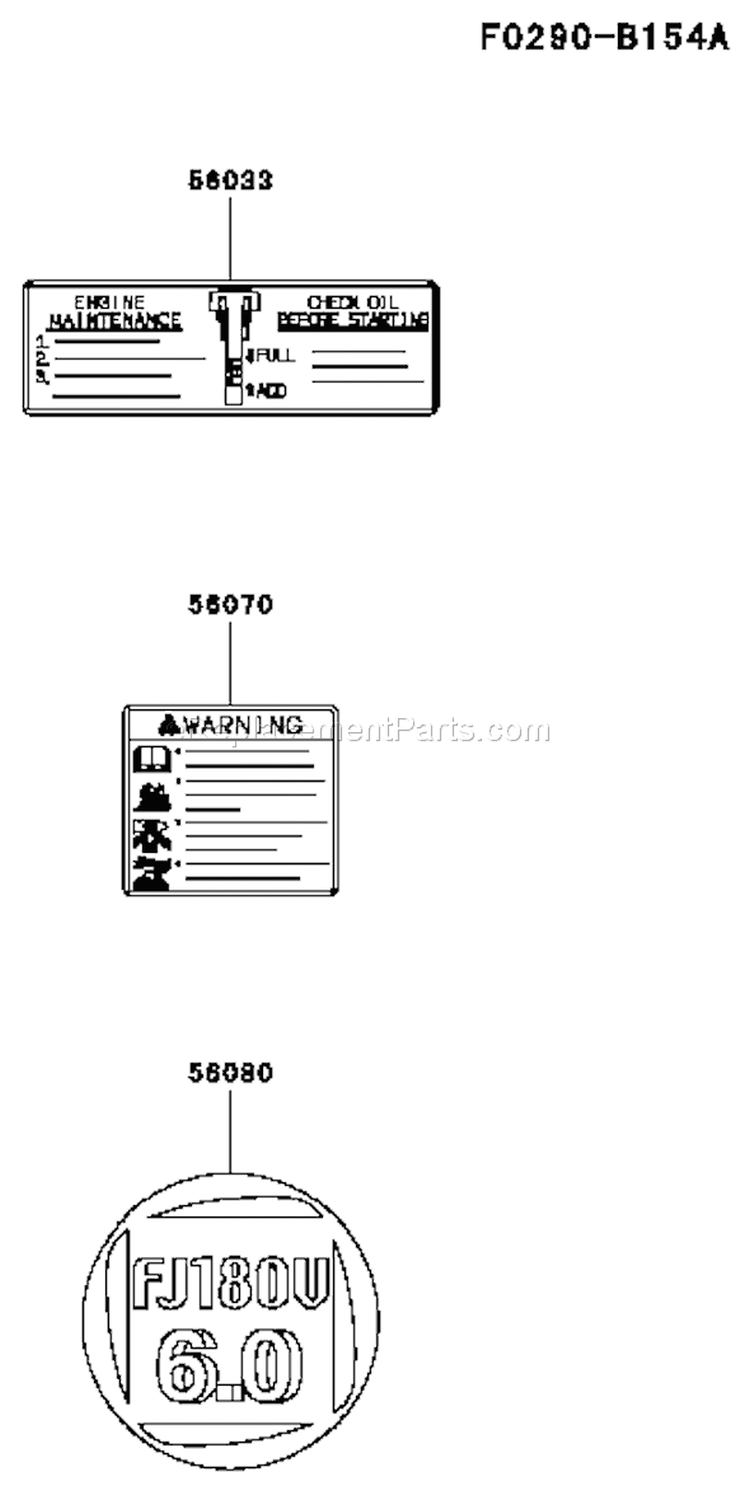 Page I Diagram and Parts List for FJ180V CS17 Kawasaki Engine