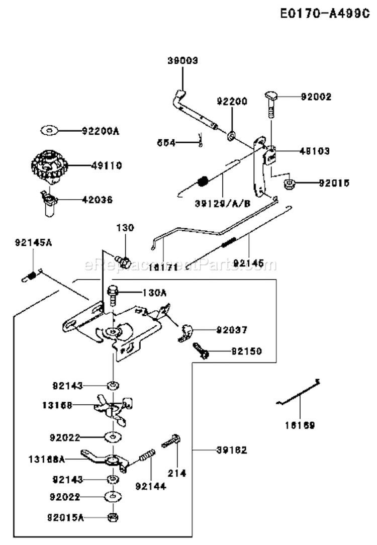 Page C Diagram and Parts List for FJ180V CS14 Kawasaki Engine
