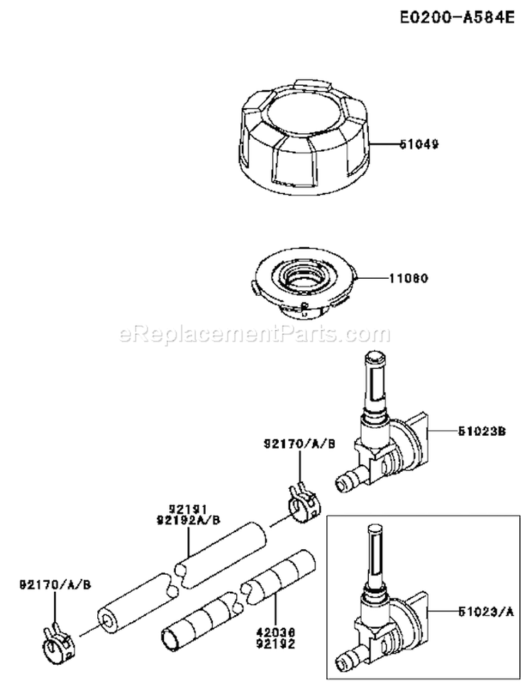 Page G Diagram and Parts List for FJ180V CS14 Kawasaki Engine