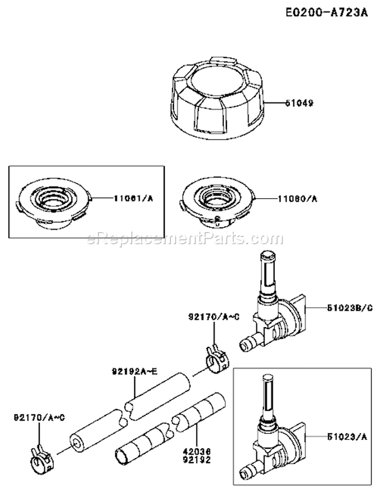 Page H Diagram and Parts List for FJ180V ES13 Kawasaki Engine