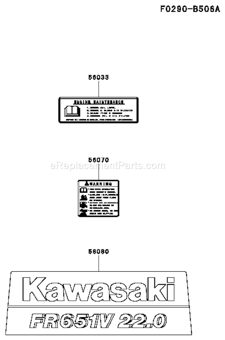 Page H Diagram and Parts List for FR651V AS00 Kawasaki Engine