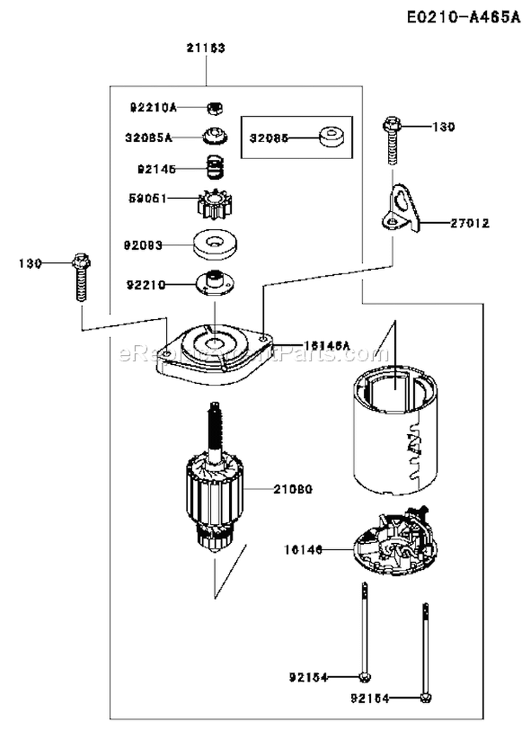 Page K Diagram and Parts List for FR651V AS00 Kawasaki Engine
