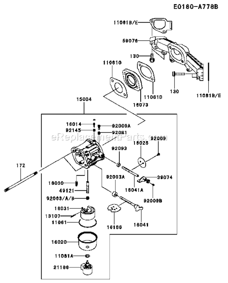 Page B Diagram and Parts List for FR651V AS00 Kawasaki Engine