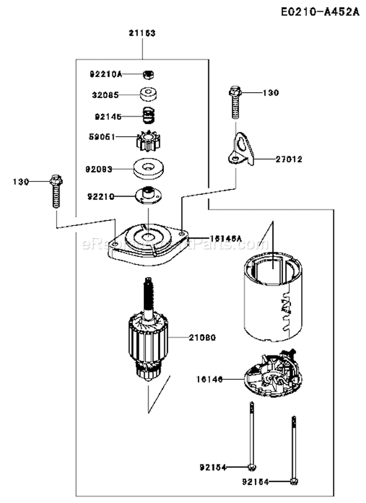 Page J Diagram and Parts List for FR651V AS04 Kawasaki Engine
