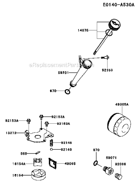 Lubrication-Equipment Diagram and Parts List for FR730V-BS15  Kawasaki Engine