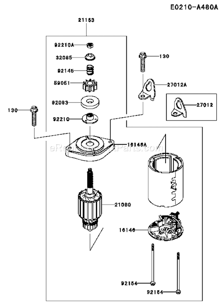 Page J Diagram and Parts List for FS730V AS04 Kawasaki Engine
