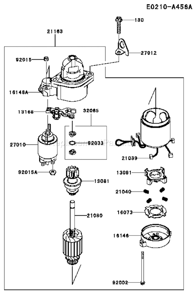 Page J Diagram and Parts List for FX691V AS00 Kawasaki Engine