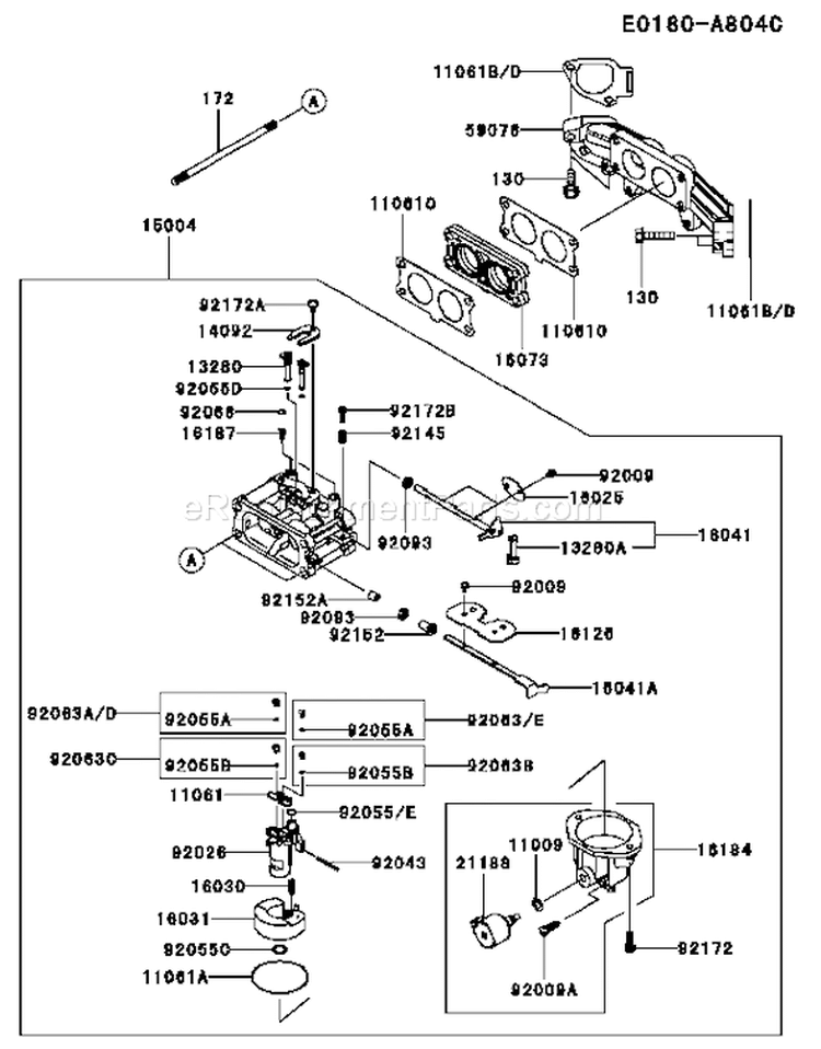 Page B Diagram and Parts List for FX730V AS00 Kawasaki Engine