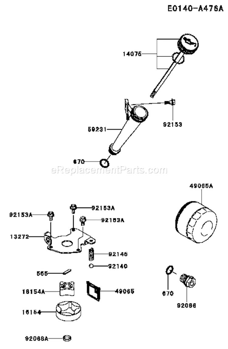 Page H Diagram and Parts List for FX730V AS00 Kawasaki Engine
