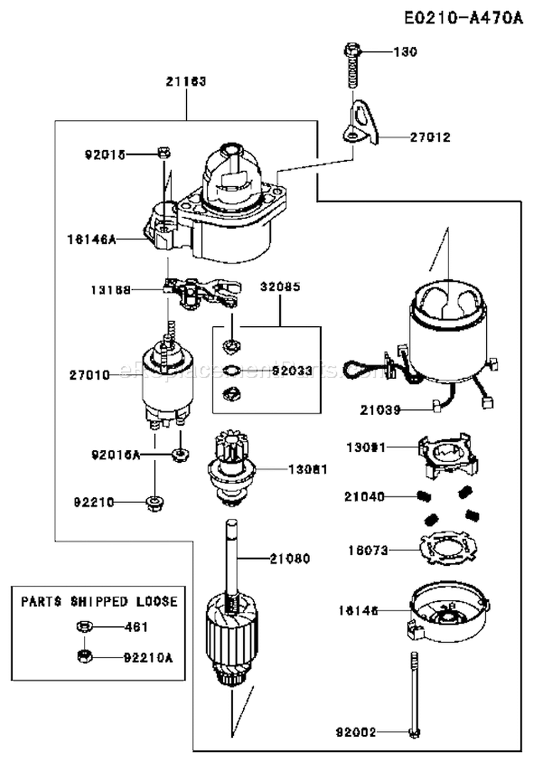 Page K Diagram and Parts List for FX730V AS04 Kawasaki Engine