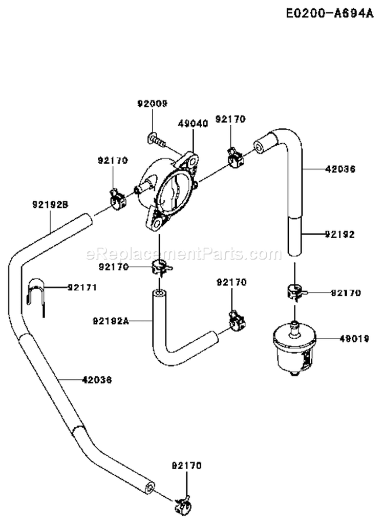 Page G Diagram and Parts List for FS730V AS04 Kawasaki Engine