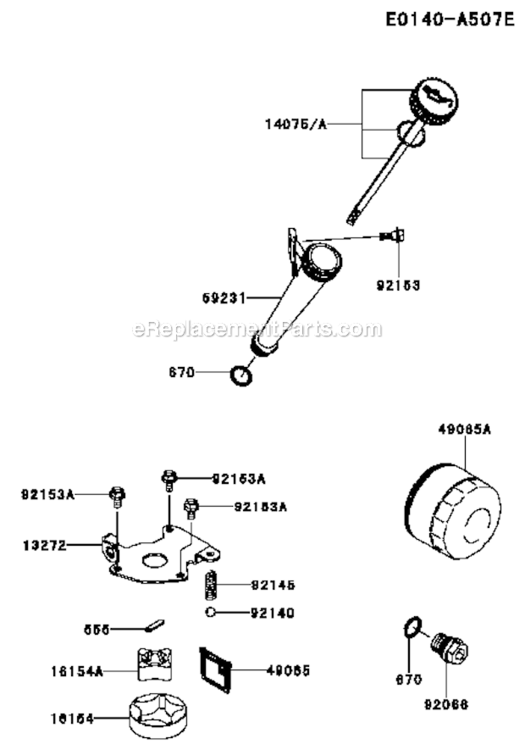 Lubrication_Equipment Diagram and Parts List for FX730V-BS05-R  Kawasaki Engine