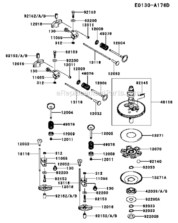 Page X Diagram and Parts List for FX730V-BS05-R  Kawasaki Engine