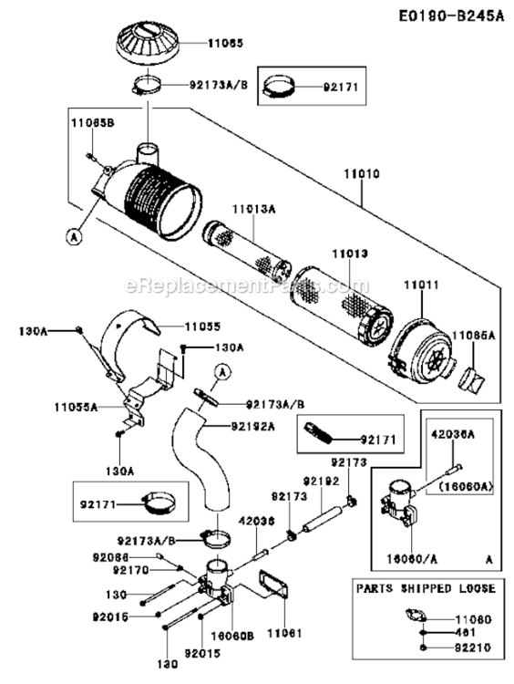 Page C Diagram and Parts List for FX730V-BS05-R  Kawasaki Engine