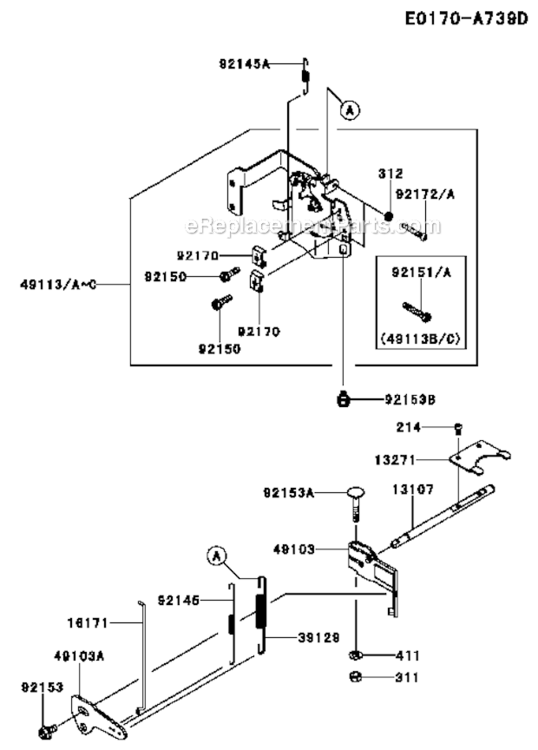 Control-Equipment Diagram and Parts List for FX730V-BS05-R  Kawasaki Engine