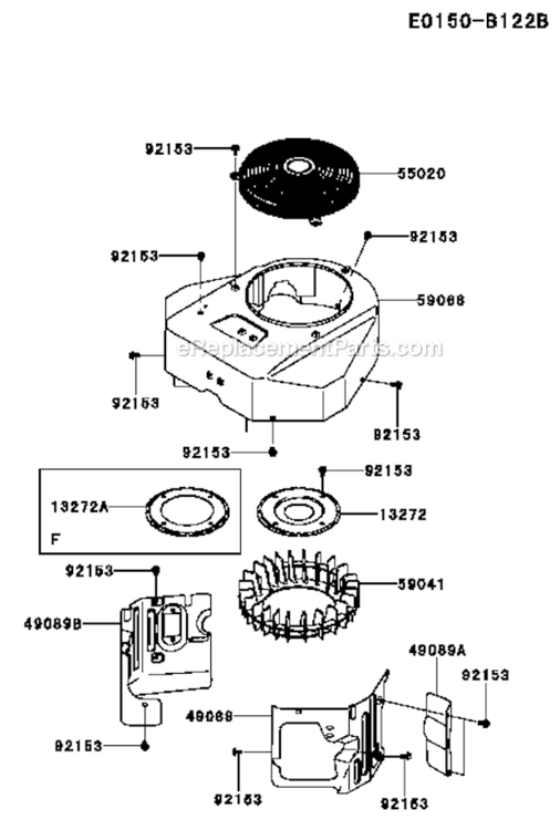 Cooling_Equipment Diagram and Parts List for FX730V-BS05-R  Kawasaki Engine