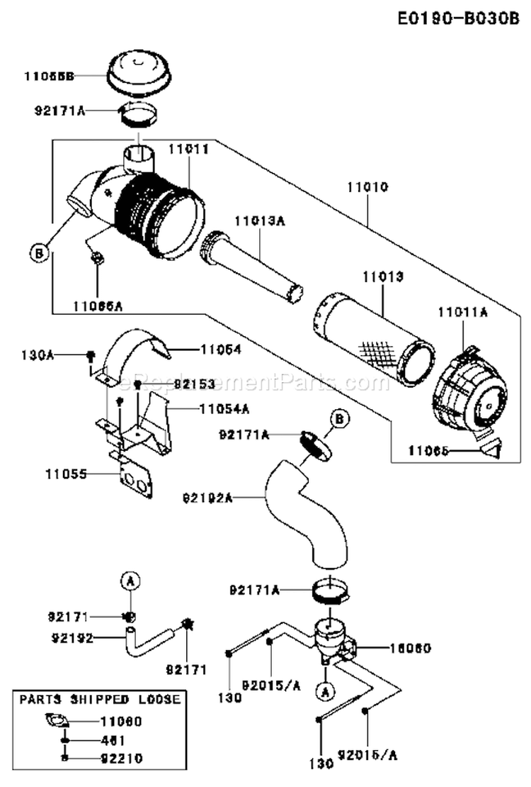 Page A Diagram and Parts List for FX801V AS00 Kawasaki Engine