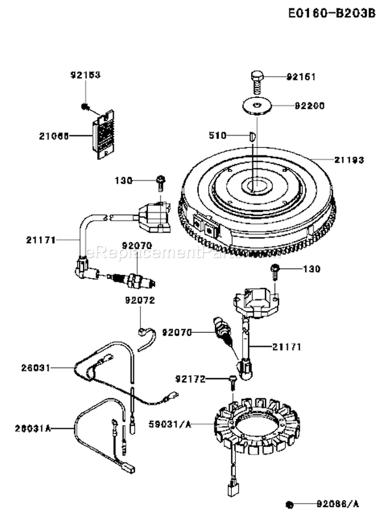 Page F Diagram and Parts List for FX801V AS00 Kawasaki Engine
