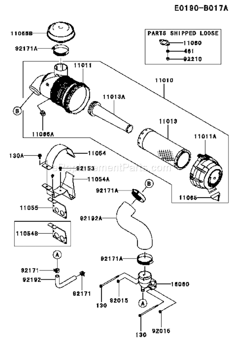 Page A Diagram and Parts List for FX751V AS00 Kawasaki Engine