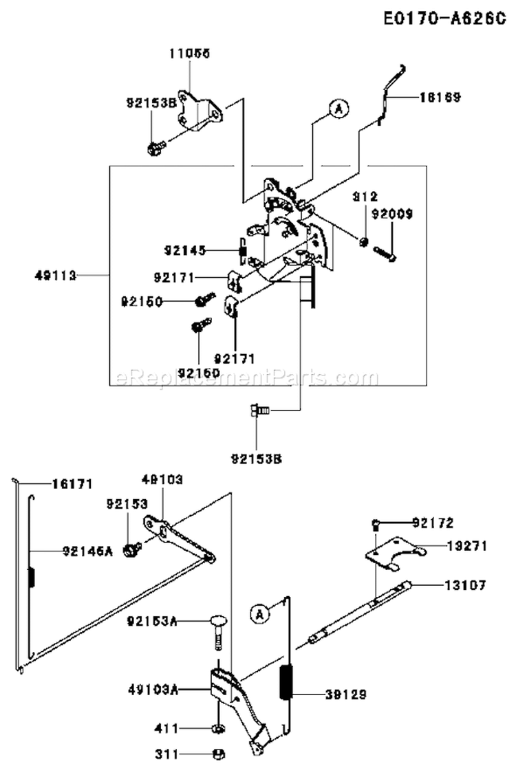 Page C Diagram and Parts List for FX751V AS07 Kawasaki Engine
