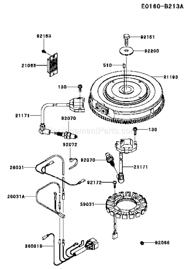 Page F Diagram and Parts List for FX751V AS07 Kawasaki Engine