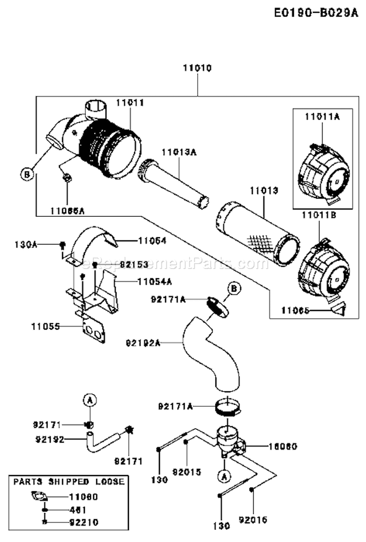 Page A Diagram and Parts List for FX751V AS05 Kawasaki Engine