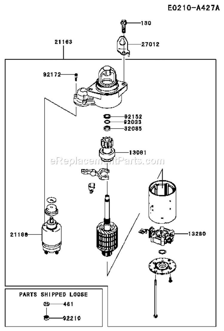Page K Diagram and Parts List for FX751V AS05 Kawasaki Engine