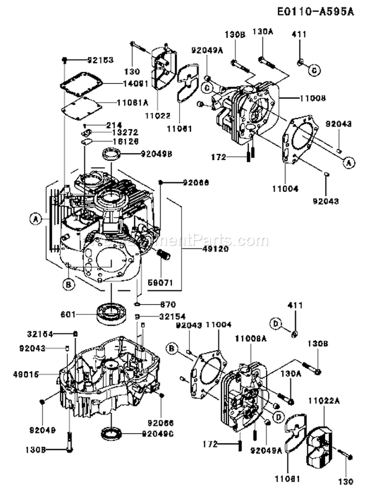 Page E Diagram and Parts List for FX751V AS06 Kawasaki Engine