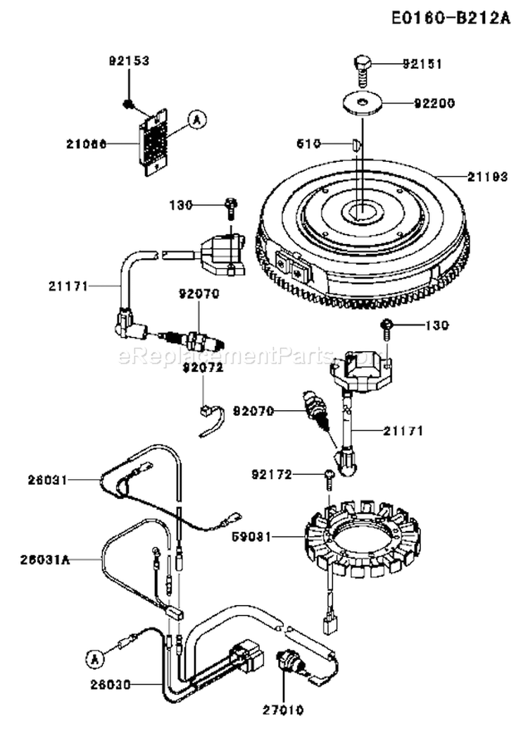 Page F Diagram and Parts List for FX751V AS05 Kawasaki Engine