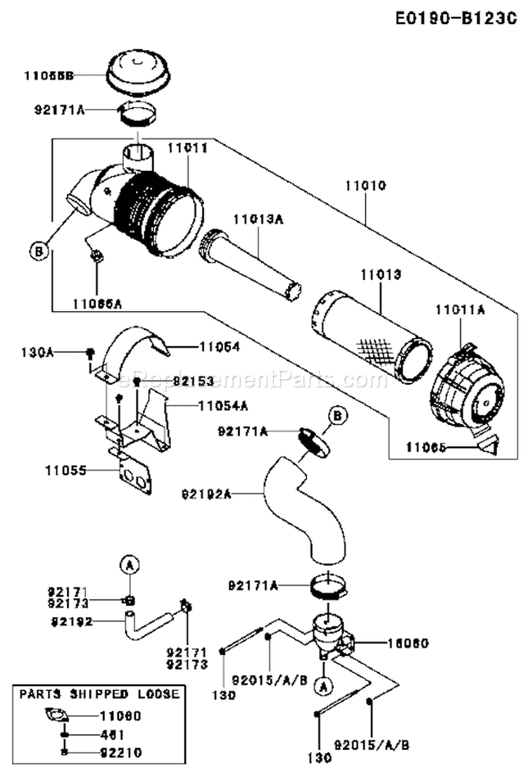 Page A Diagram and Parts List for FX801V BS05 Kawasaki Engine