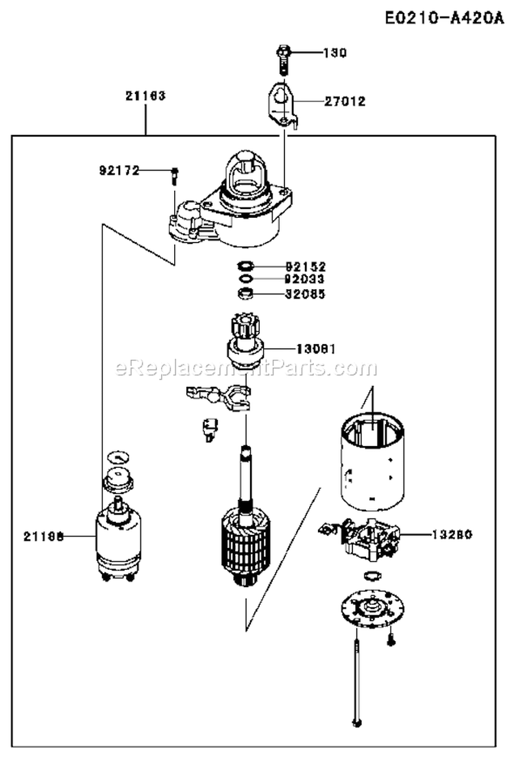 Page K Diagram and Parts List for FX751V AS06 Kawasaki Engine