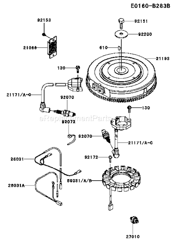 Page F Diagram and Parts List for FX801V BS05 Kawasaki Engine