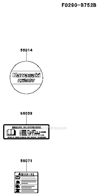 Page R Diagram and Parts List for FX850V-BS12  Kawasaki Engine