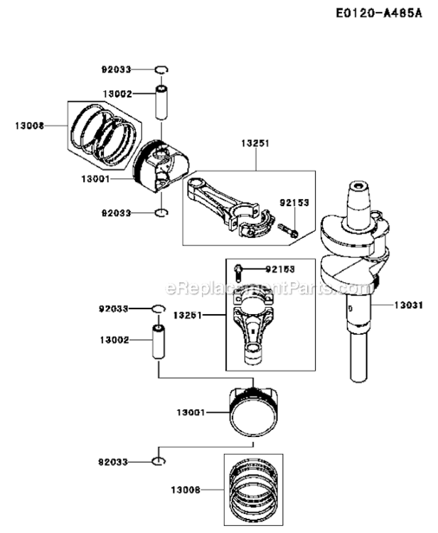 Page V Diagram and Parts List for FX850V-BS12  Kawasaki Engine