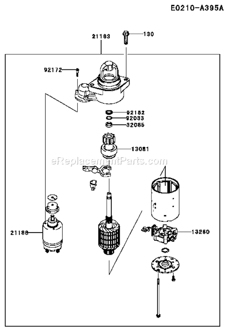 Page K Diagram and Parts List for FX921V AS00 Kawasaki Engine