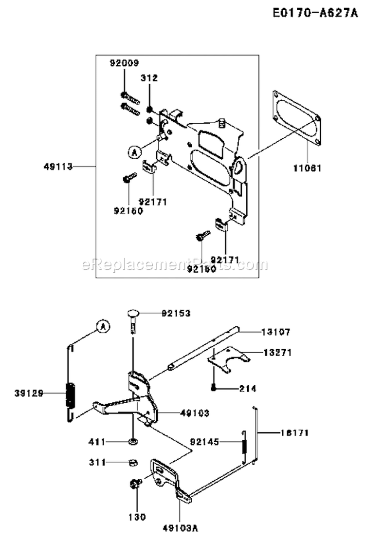 Page C Diagram and Parts List for FX921V AS00 Kawasaki Engine