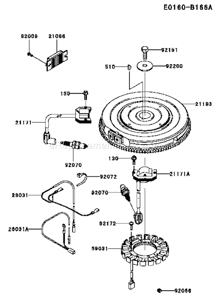 Page F Diagram and Parts List for FX921V AS00 Kawasaki Engine