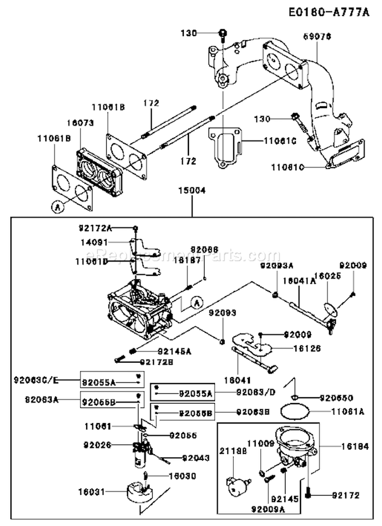 Page B Diagram and Parts List for FX921V AS04 Kawasaki Engine