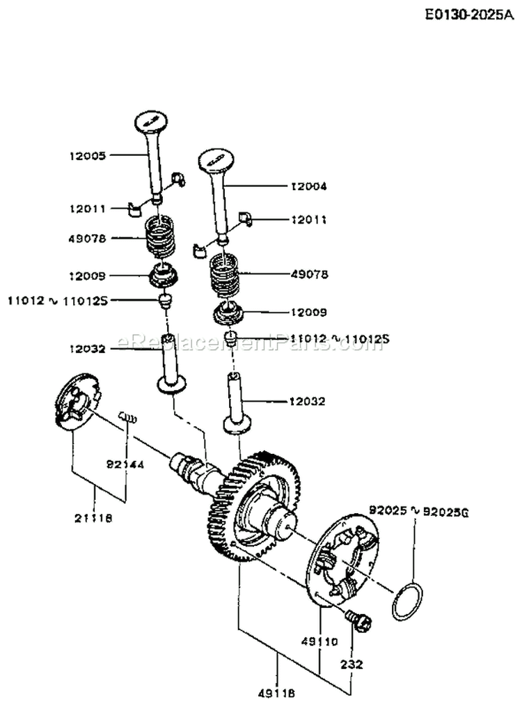 Page J Diagram and Parts List for FZ340D CS06 Kawasaki Engine