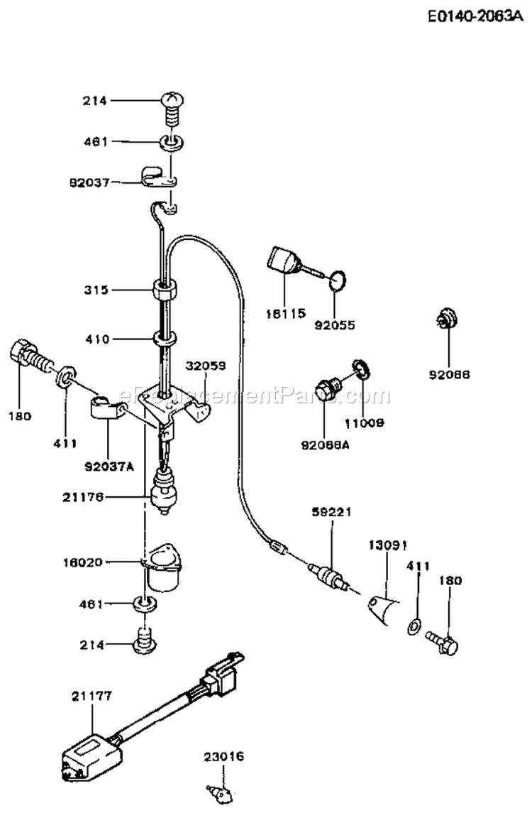 Page G Diagram and Parts List for FZ340D CS06 Kawasaki Engine
